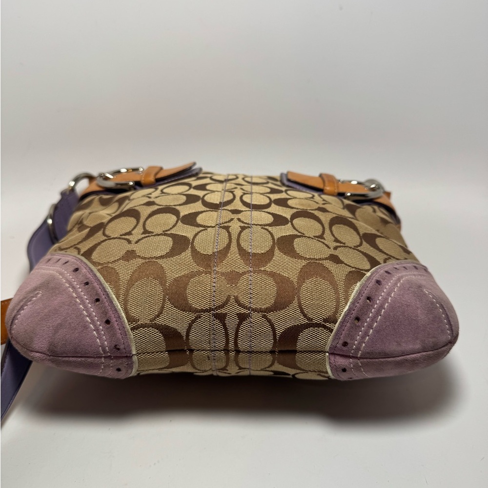 Vintage Coach SoHo Slim Duffle Shoulder Bag/Crossbody #1486 Purple Suede Y2K - Picture 8 of 14